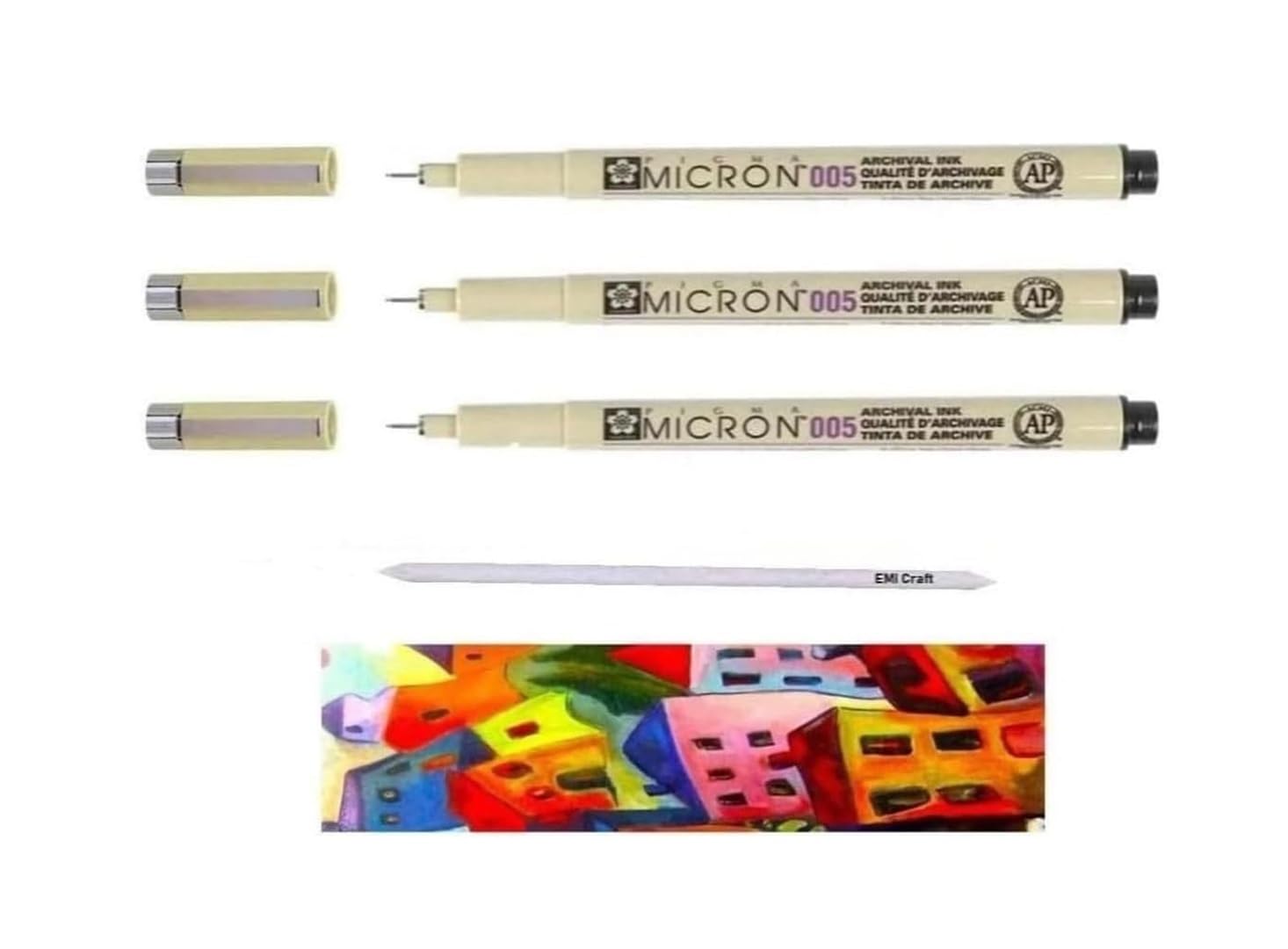 Sakura Pigma Micron 005 - Bolígrafos de punta superfina y de punta fina (3 unidades), color negro