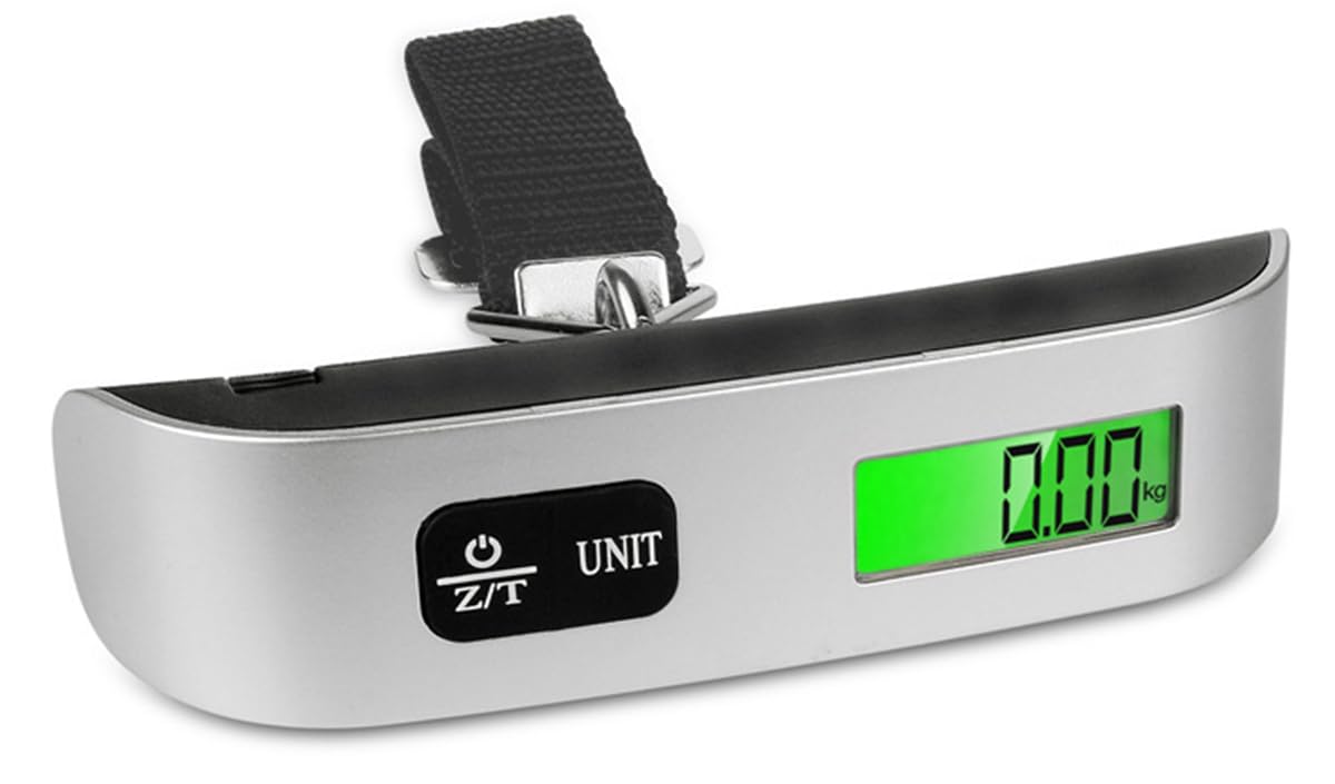 Travel inspira Luggage Scale, Portable Digital Hanging Baggage Scale for Travel, Suitcase Weight Scale with Rubber Paint, 110 Pounds, Lugscal02