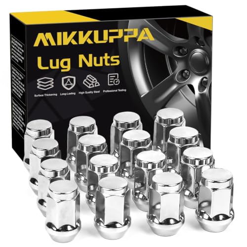 Image of MIKKUPPA Golf Cart Wheel Lug Nuts, Chrome Standard Steel Conical Tire Nut