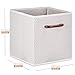 MaidMAX Cloth Storage Bins, Cubes Baskets Containers with Wooden Handles for Home Closet Bedroom Drawers Organizers, Foldable, Grey Polka Dot - Pack of 6, 10.5 x 10.5 x 11
