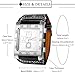 Avaner Men's Leather Square Watches: Steampunk Oversize Large Dial Big Face Wide Band Wrist Watch