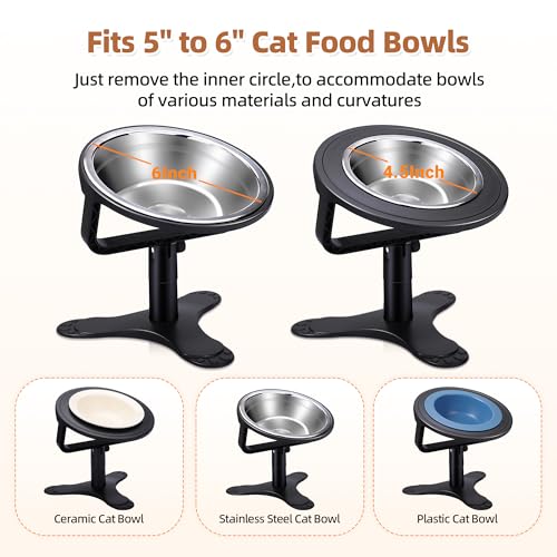 Gamelle surélevée pour chat réglable support incliné bol inox et tapis - 6