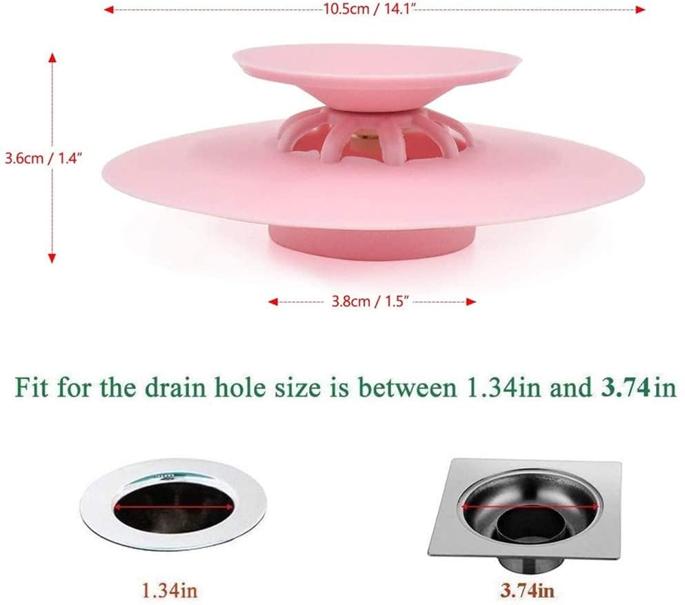 Image of Shower Drain Hair Catcher,Hair Catcher for Shower Drain Press Type Drain Filter,Sink Strainer Protector for Bathroom,Bathtub,Kitchen, and Clean (Pack of 3)