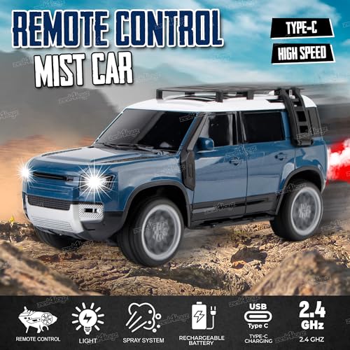 Image of Zest 4 Toyz Remote Control Car Toy with Mist Spray Action High Speed RC Car Type- C Rechargeable RC Vehicle for Boys and Girls Age 3+ (Blue)