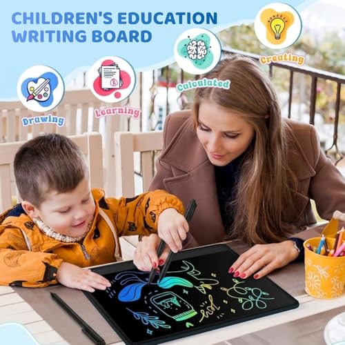 Image of LCD Re-Writing Tablet with Stylus Pen | Digital Graphic Slate for Drawing, Handwriting & Notes | Eye Safe Screen with One Touch Erase | Portable Notepad for Kids, Students and Adults (Multicolor)