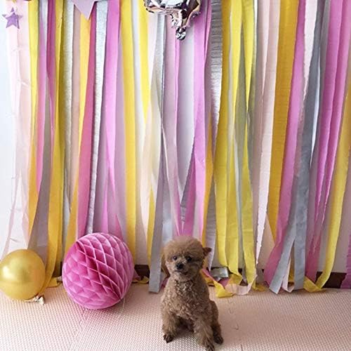 Namzi Crepe Paper Streamers 6 Rolls, Pack of Red?Orange?Yellow?Green?Blue?Purple Crepe Paper for Birthday Decorations, Baby Shower Decorations (1.8 Inch x 72 Ft/Roll)