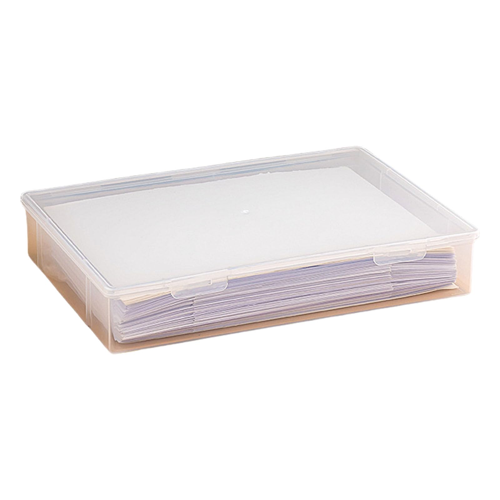 Xjdzineq Storage Box with Latching Lid for Paper and Classroom Organization Stackable Document Holder Magazine Organiser Portable Storage Box