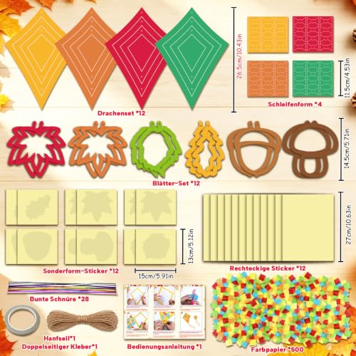 Herbstbasteln für kinder, 24 PCS Herbstdeko Basteln, DIY Herbst Bastelset Herbst Basteln mit Kindern… – Ansicht 6