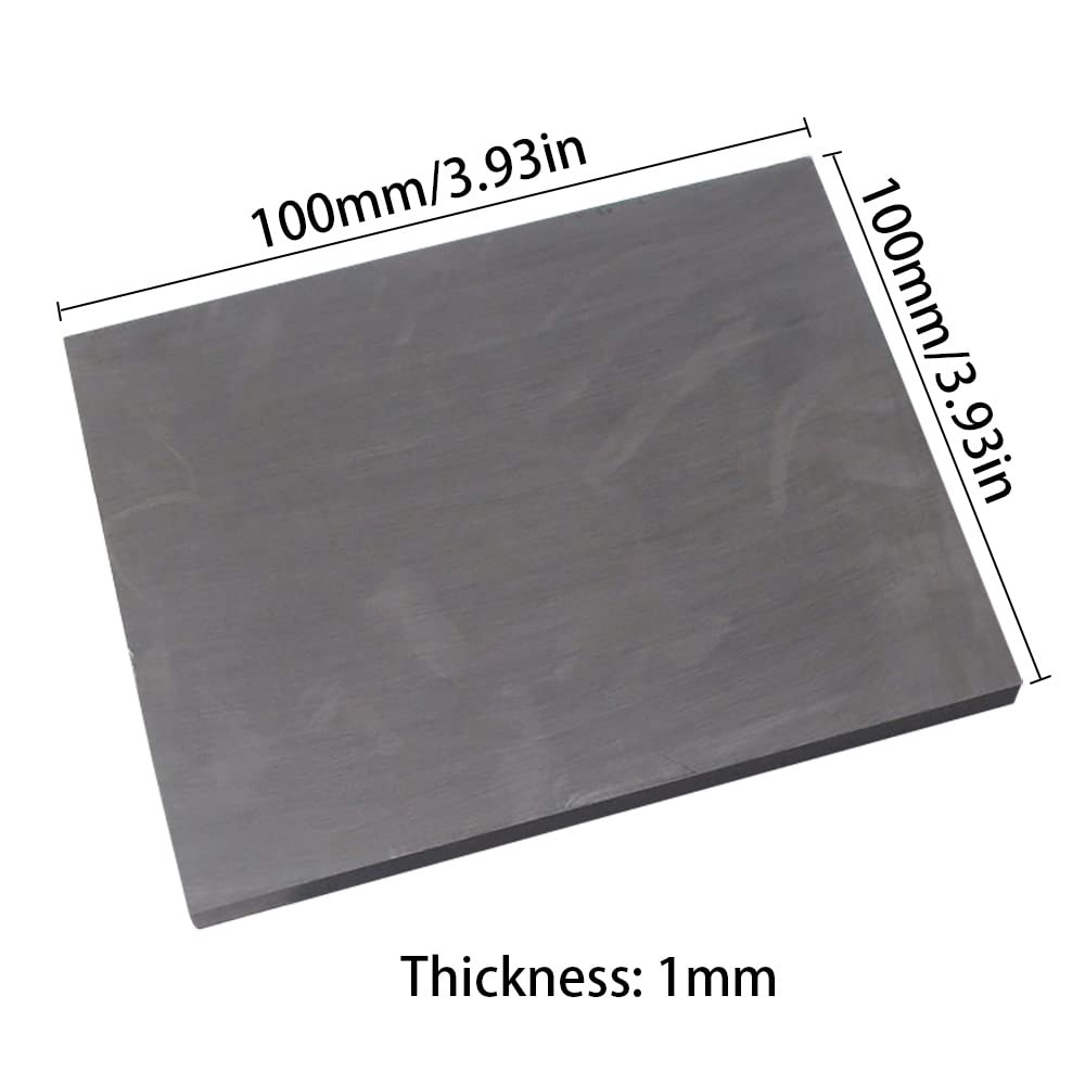 Lámina de Placa de Grafito, para Investigación Científica, Fundición de Metales, Electricidad, Química, 100 X 100 Mm de Grosor, 1/2 Mm, 5 Piezas/100 * 100 * 1Mm