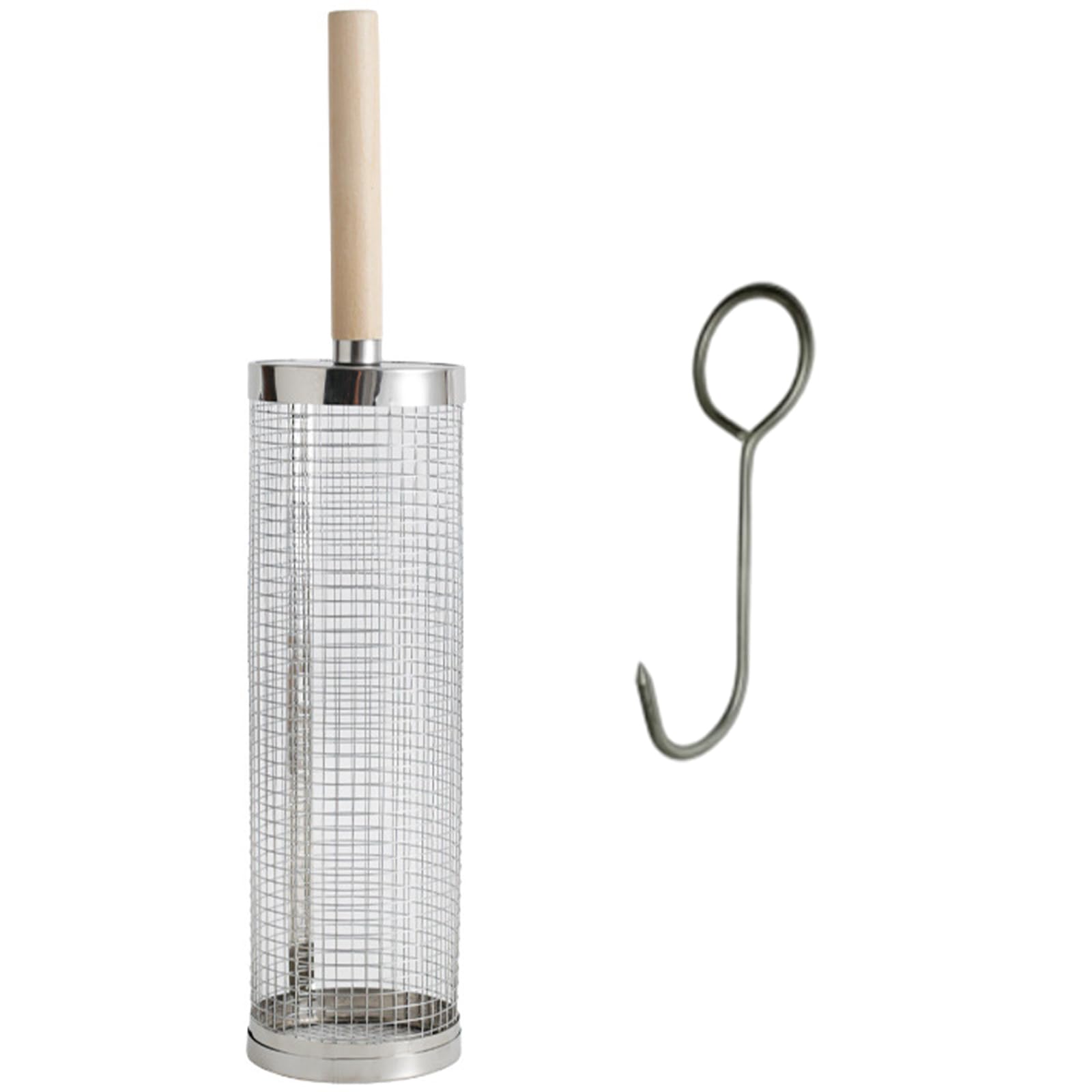 HDOYTXXM Professional Grilling Cage Rolling High Temperatures Resistant Steel BBQ Basket for Perfectly Cooking Tool Basket for Meat Fish Vegetables