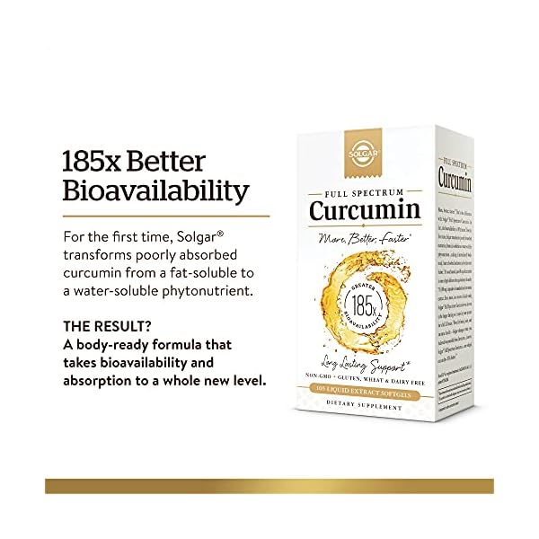 Solgar-Full-Spectrum-Curcumin-Liquid-Extract-105-Softgels-Faster-Absorption-Brain-Joint-Immune-Health-Long-Lasting-Support-Non-GMO-Gluten-Free-Dairy-Free-105-Servings Solgar Full Spectrum Curcumin - 105 LiCaps - Superior Absorption - Brain, Joint & Immune Health - Vegan, Gluten Free, Non-GMO, Dairy Free - 105 Servings
