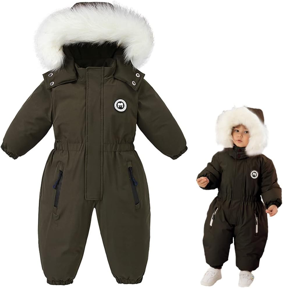 UVIPC Toddler One Piece Snowsuits Ski Suits Winter Waterproof Coats Jackets Jumpsuits for Kids Boys and Girls 2T-5T
