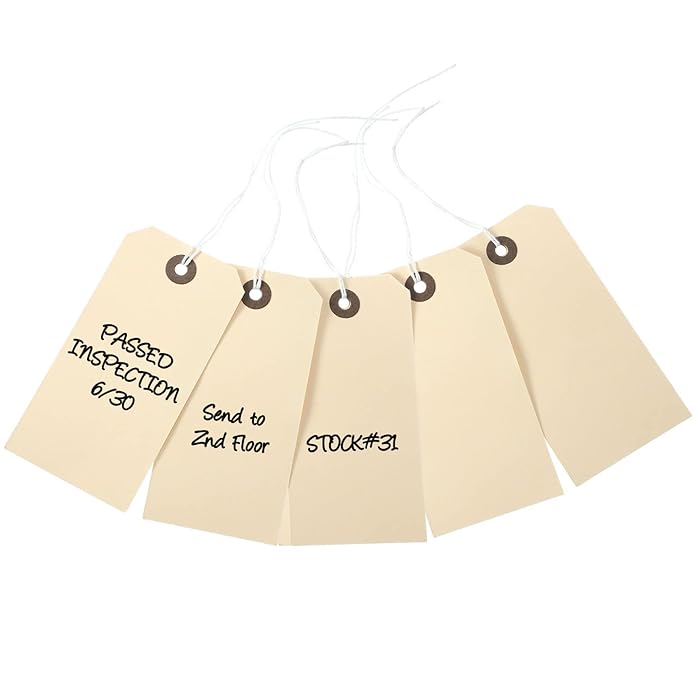 Buy 150 Pieces Manila Tags with Wires, Beige Shipping Tags, Inventory Wire Tags, Auction Tags