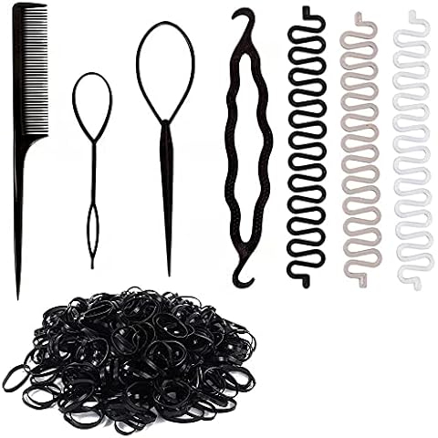 AUXHCYL 229 Pcs Hair Styling Set,Topsy Tail Hair Tool,Hair Looping Tool DIY,Hair Pull Through Tool Magic,Hair Braiding Tool,Pony Tail Hair Tool French Braid Hair Tool for Women Girls Cover