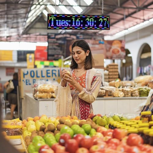 Panneau d'affichage RVB programmable haute luminosité à texte défilant multicolore - 6