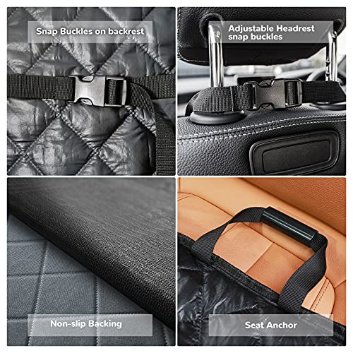 Image of URPOWER Dog Front Seat Cover for Cars, 100% Waterproof Nonslip Pet Car Seat Protector, Quilted & Durable Padded Dog Seat Covers for Cars, Trucks & SUVs