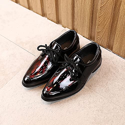 Baby Girls Kid Child Shoes Summer Sandals Premium Leather British Perform Style Shoes Anti Slip (Red, 12.5 Little Kids)3