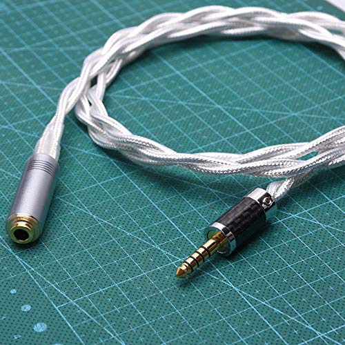 GAGACOCC 4.4MM Male to 4.4MM Female Balanced Crystal Clear Silver Plated Shield Audio Adapter Upgrade Headphone Extension Cable for Sony NW-WM1Z 1A MDR-Z1R TA-ZH1ES PHA-2 (5)