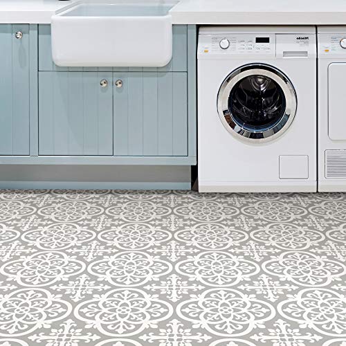 Floorpops Fp2942 Medina Peel & Stick Floor Tiles, Grey #TOP4