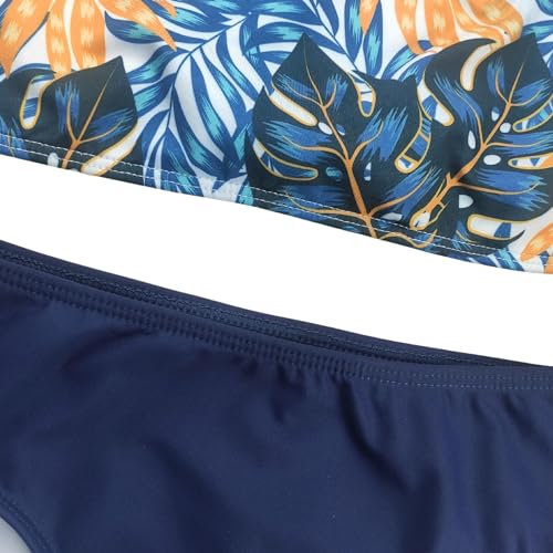 Kit 3 peças Biquini + Cropped Manga Longa Proteção Uv Juvenil Infantil (14, Azul)