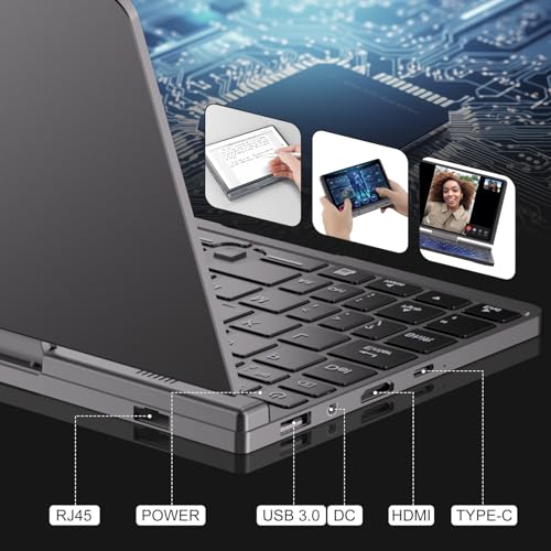 Image of Mini Laptop PC All Metal 8-Inch Touchscreen Gaming Notebook Computer 12th Gen CPU Alder Lake-N N100 Windows 11 12G RAM /1TB SSD with Webcam