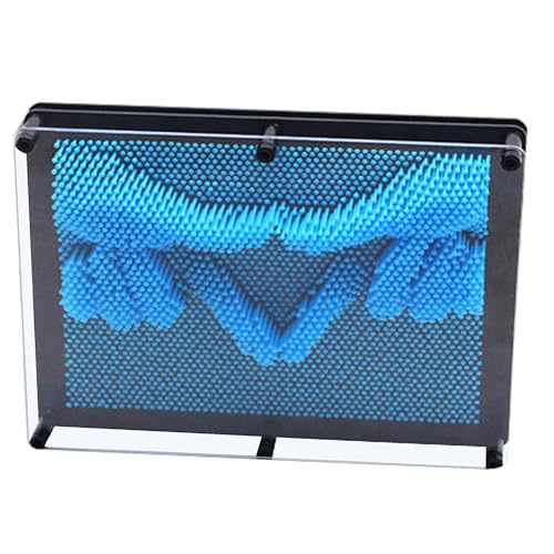 MINGZE Escultura de alfiler Tridimensional, Tablero de Arte de alfiler 3D, Juguete de Molde de Mano de alfiler de impresión, Juguete clásicas de Arte de alfiler, niños y Adultos - Azul Claro