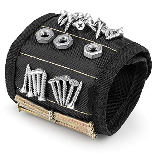 XCHUACAI Magnetic Wristband, Upgrade Tool Belt with 15 Strong Magnets for Holding Screws, Nails, Drill Bits. Best Unique Tool Gift for Men, DIY Handyman, Father/Dad, Husband, Boyfriend, Him, Women