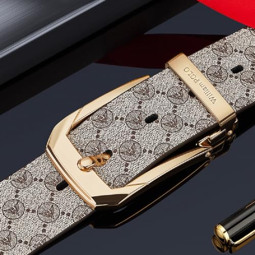 VANNANBA Designer Belts for Men,Leather Dress Casual Belt with Single Prong Buckle - Image 3