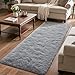 Rtizon Runner Rug for Bedroom, 2x6 Soft Shag Fluffy Area Rugs for Girls Boy's Room, Plush Shaggy Carpet with Non-Slip Bottom for Living Room Dorm, Grey