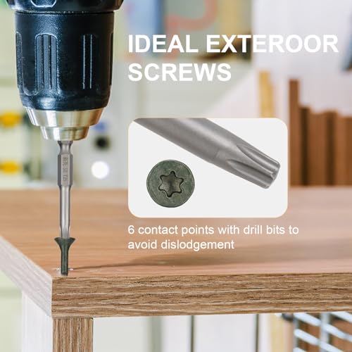 Image of Deck Screws #8 x 1-5 /8'', T25 Star Torx Drive Flat Head Wood Screws, Green, 5lb