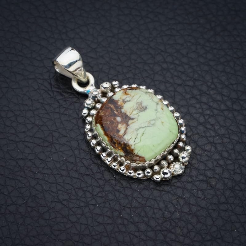 Pendentif variscite australienne véritable et pendentif argent 925 F4379