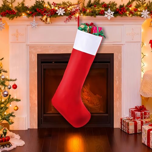 QINQINZIJIN Calze Natalizie da Appendere, Grande Calza di Natale da Riempire, Calze di Natalizie Decorazioni, per Riempire Regali, Alberi di Natale, Caminetti, Scale, Comodini