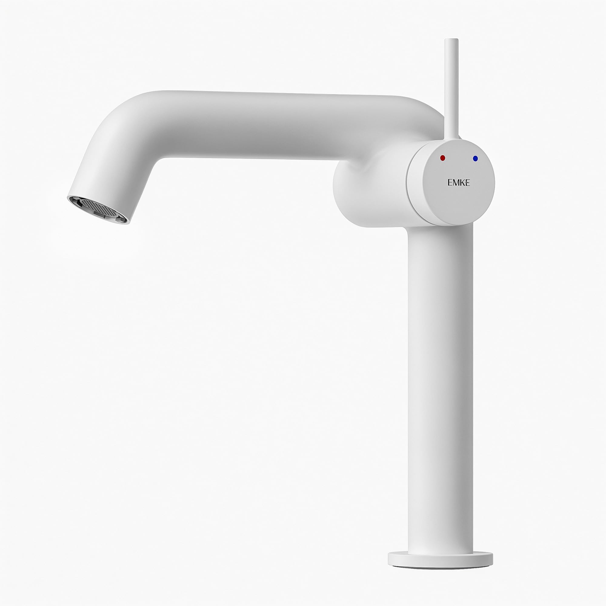 Mitigeur monocommande EMKE en laiton blanc mat robinet salle de bain