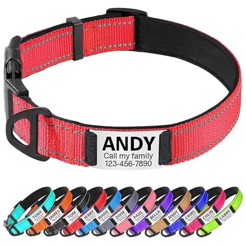 TagME Personalised Dog Collar Reflective Padded Collar Cover