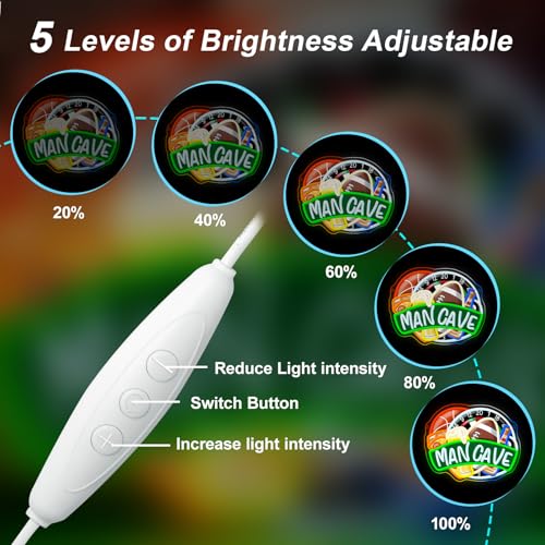 Image of Men Cave LED Neon Sign Beer Dart Ball Light Up for Bar Wall Decoration | 15.7IN*12.5IN,Five level brightness adjustment,USB power,For Bar,Club,Pub,Men Cave,Party,Living room,Bedroom,Home,Garage