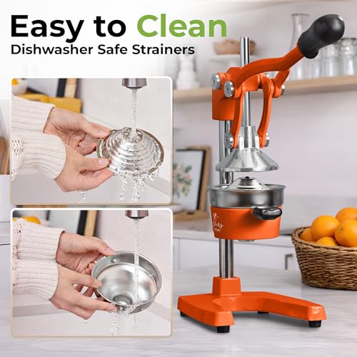 Image of Zulay Kitchen Cast Iron Juicer - Heavy Duty Manual Juicer with Detachable Strainers for Easy Cleaning, Orange Juice Press for Citrus Fruits, Perfect for Bartenders, Juice Lovers & Health Enthusiasts