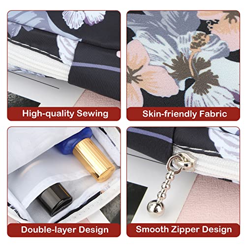 Image of Sanitary Pad Storage Bag Portable Period Bag for Teen Pads /Sanitary Napkins /Small Tampons, Sanitary Napkin Storage Bag First Period Gifts for Teen Girls (Flower)