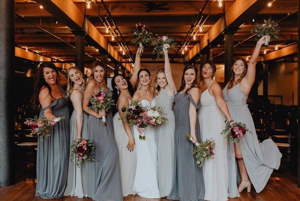 Women's Ruched Off Shoulder Chiffon Bridesmaid Dresses Long with Pockets Split Formal Evening Dress AS012 - Image 6