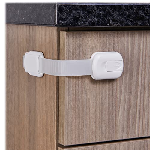 Cabinet Locks For Babies - 12 Baby Proofing Straps - Refrigerator Lock, Child Proof Locks For Cabinet Doors, Toilet Seat - Easy To Install - By Eco-Baby #TOP24