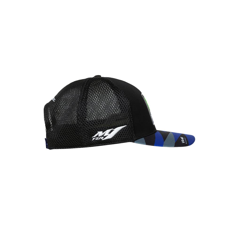 VR46 Gorra Con Visera Replica Team Yamaha Monster ,Hombre,One Size,Negro