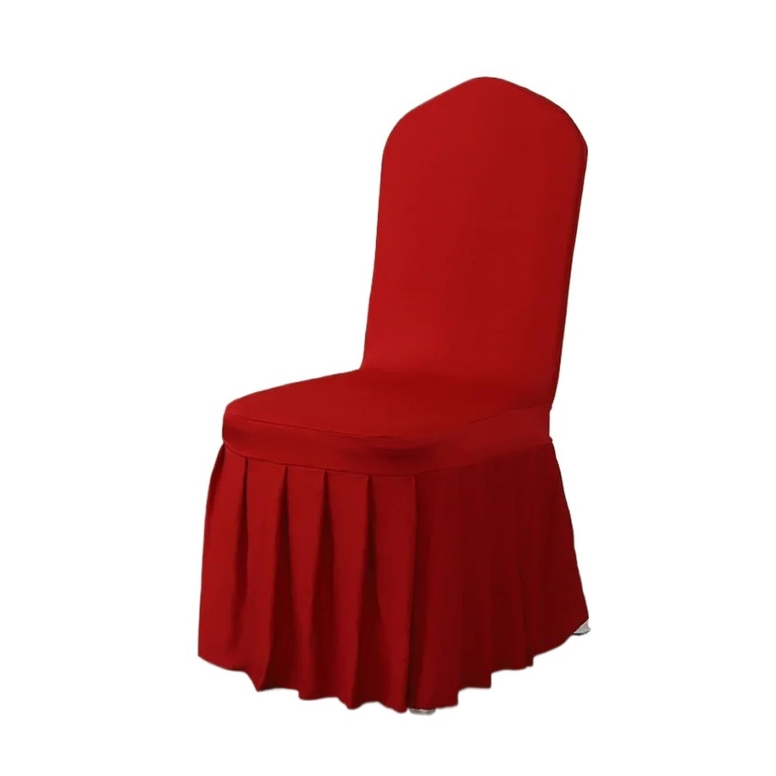 NNCSNE Spandex Chair Cover 5/10/50/100pcs Pleated skirt Spandex Chair Cover Hotel Banquet Party Events Wedding Decoration Dining Room Seat Protector Covers(Dark red,5pcs)