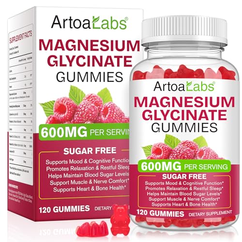 Magnesium Glycinate Gummies 120 Count MagnesiumComplex Gummies|Sleep Calm & Relaxation Support|High Absorption Magnesium Supplements for Women & Men. Gluten-Free