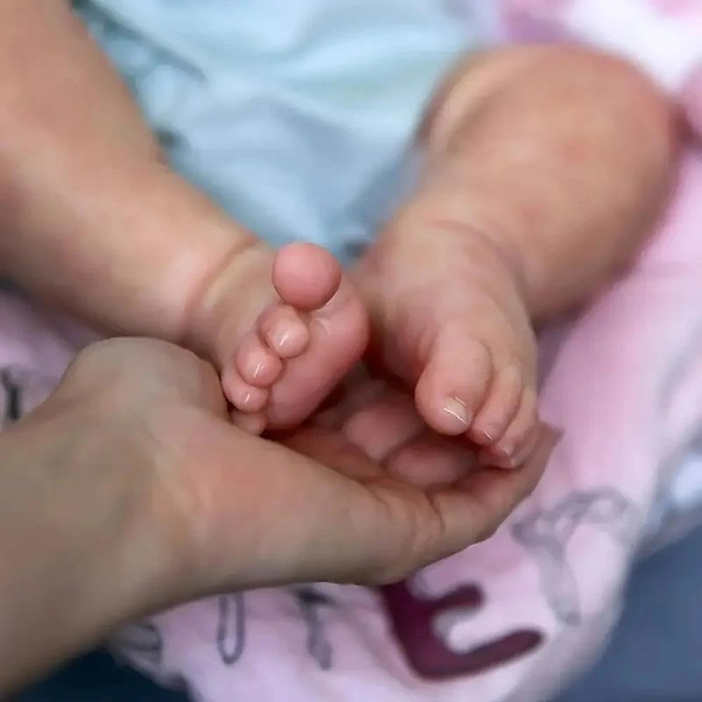 Zero Pam Bebe Reborn Fille Ouvrir Yeux, 50CM Poupée Princesse avec des Cheveux Implantés, Bebe Reborn Fille Silicone Plein Corps, Sourire comme Une Vraie Baby Poupée des pour 3 Enfants