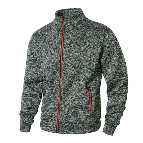 Sudadera de hombre con cremallera y cuello solapa negro XL 6