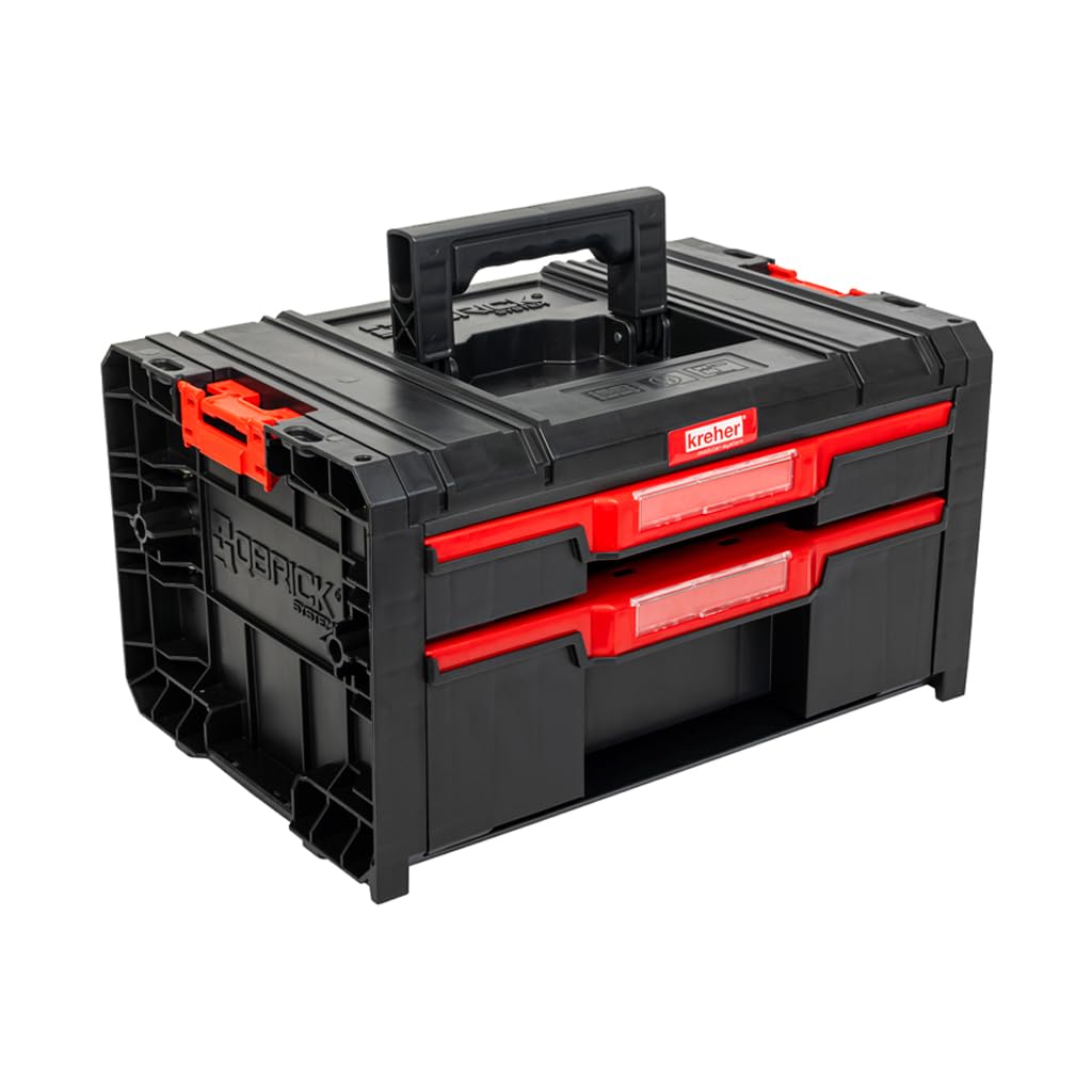 XL Modular Wählbar Werkzeugtrolley, Werkstattkoffer Set, Werkstattwagen Set aus"Q-Brick" Serie mit viel Zubehör! Der mobile Alleskönner - Privat & Gewerbe (Schubladen Werkzeugbox Drawer2)