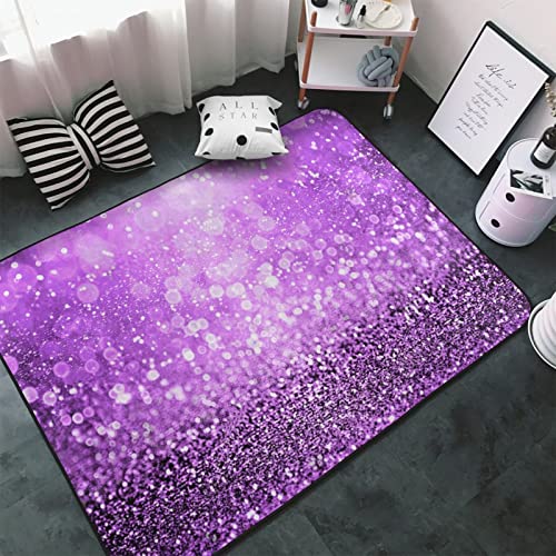Tapis doux imprimé violet grand modèle pour décoration chambre