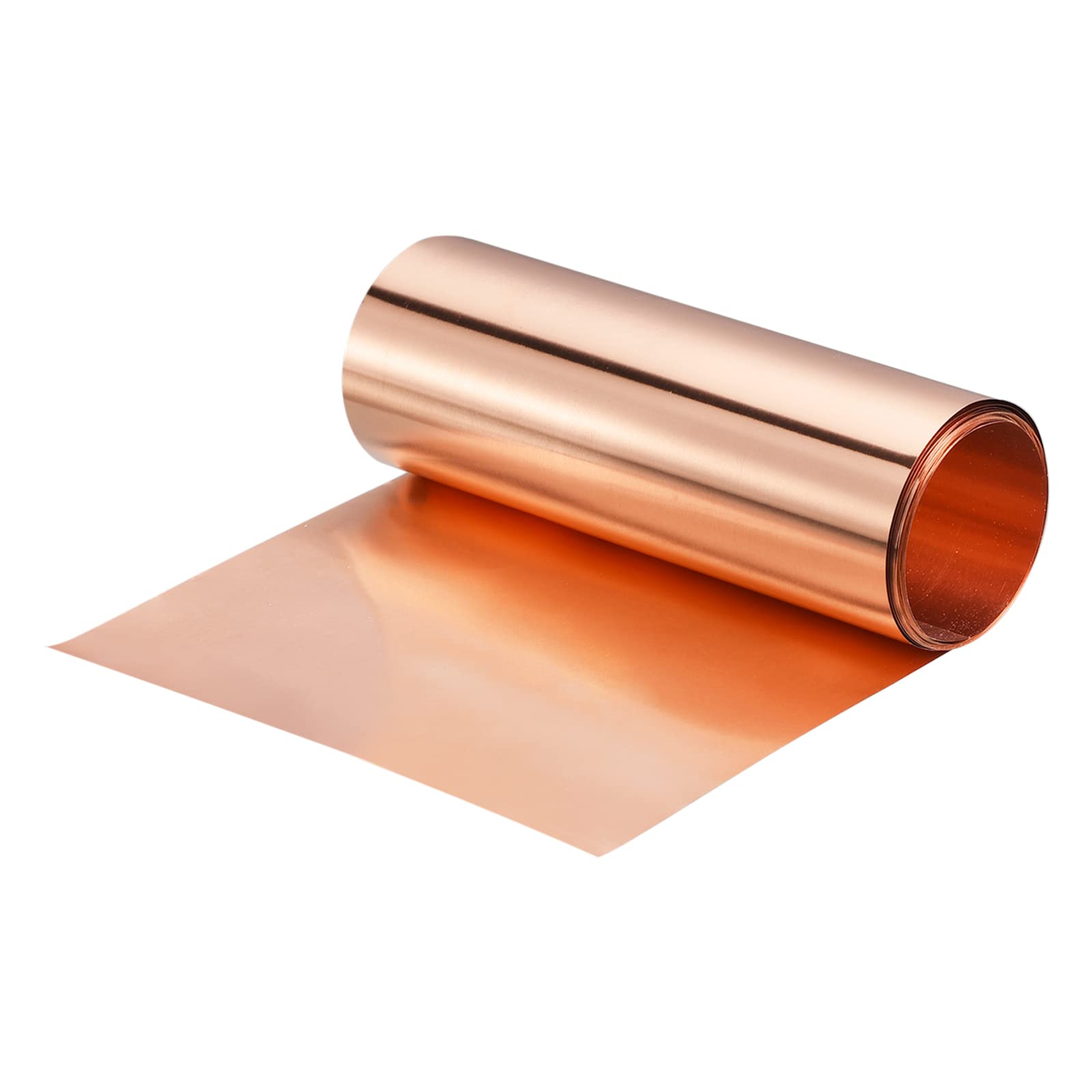 uxcell Copper Flashing Sheet Roll 3500mm x 100mm x 0.05mm, 99.9% Pure Copper Strip 4" x 11.5ft 24 Gauge Metal Foil Plate for Electricity DIY Projects