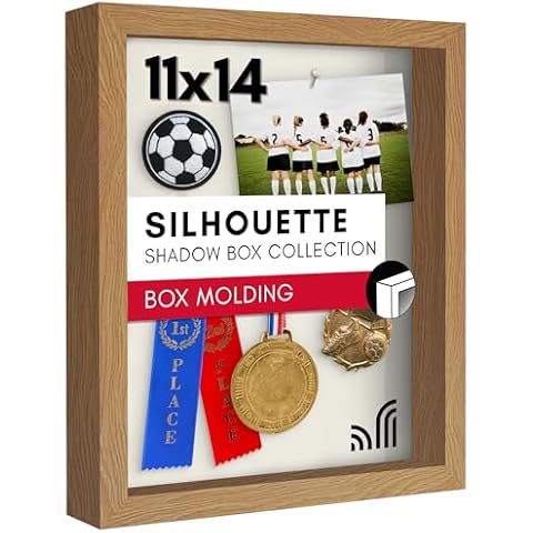 Americanflat 11x14 Shadow Box Frame in Dark Oak Cover