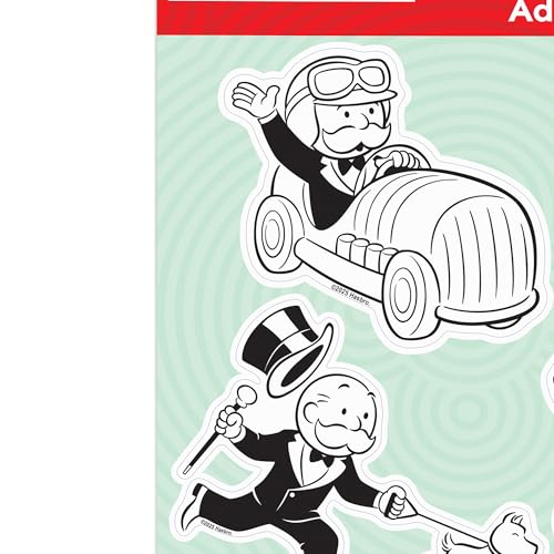 Image of Hasbro Monopoly Characters Adhesive Vinyl Decals - Fun Set of Monopoly Stickers or Water Bottle or Laptop, 1 Pack (3 Count)