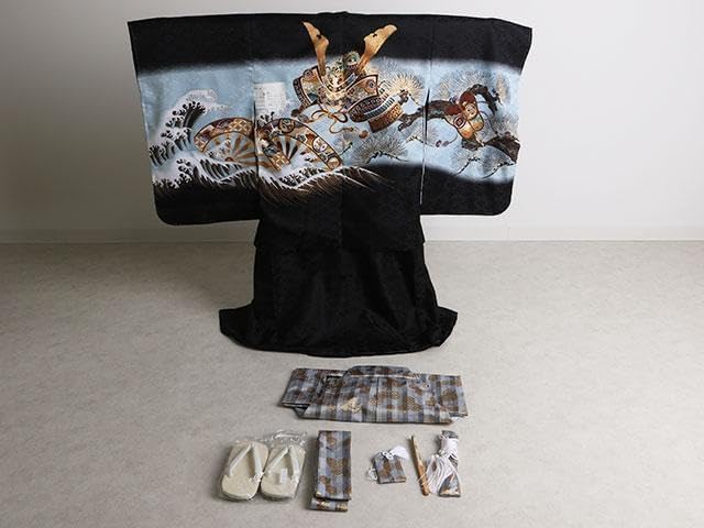 七五三 五歳 男児 羽織袴セット 着物 袴 小物類 N00650 七五三 五歳